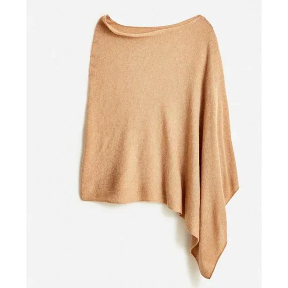 New J Crew Heather Camel Cashmere Wool Poncho - Picture 5 of 7